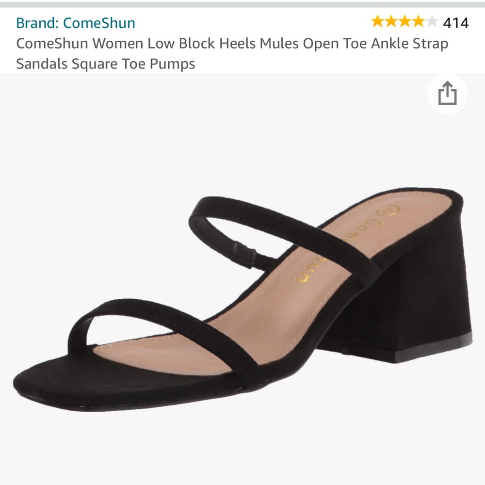 Black Chunky Heel NWOT